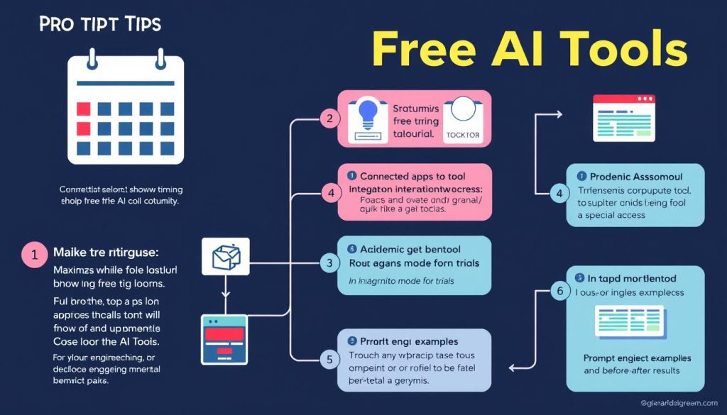 Visual guide showing advanced techniques to maximize free AI tool capabilities Visual guide showing advanced techniques to maximize free AI tool capabilities